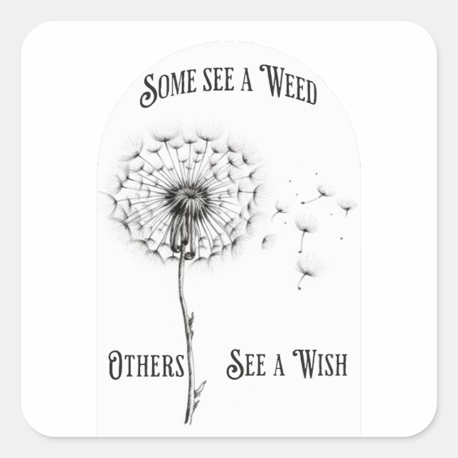 Dandelion Wish Quadratischer Aufkleber (Vorderseite)
