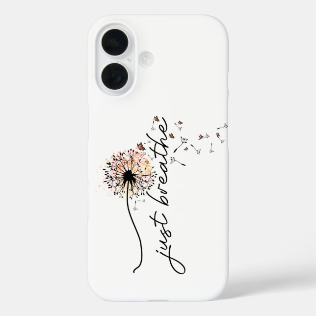 Dandelion Wish Sunset Butterfly Design Yoga iPhone 16 Hülle (Rückseite)