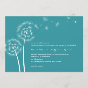 Dandelion Wish Wedding Einladungen (Türkis)