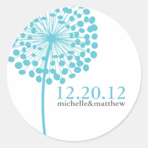 Dandelion wünscht Gastgeschenk Hochzeit Stickers