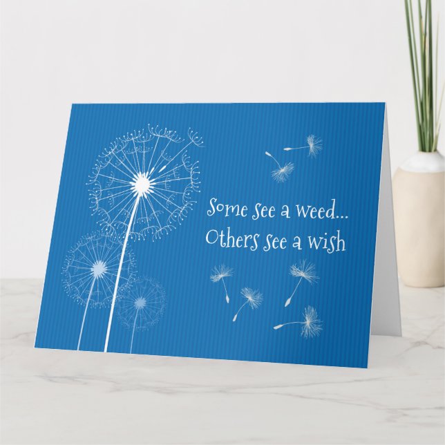 Dandelion wünscht geklappte Grußkarte Karte (Vorderseite)
