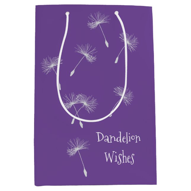 Dandelion wünscht Geschenktasche Mittlere Geschenktüte (Vorderseite)