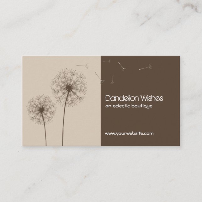 Dandelion wünscht Visitenkarte Hinweiskarte (Vorderseite)
