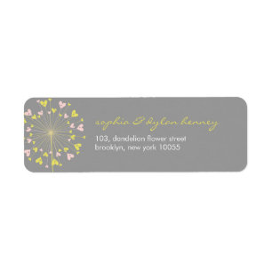 Dandelions Aimer mignon Mariage été Étiquettes de 
