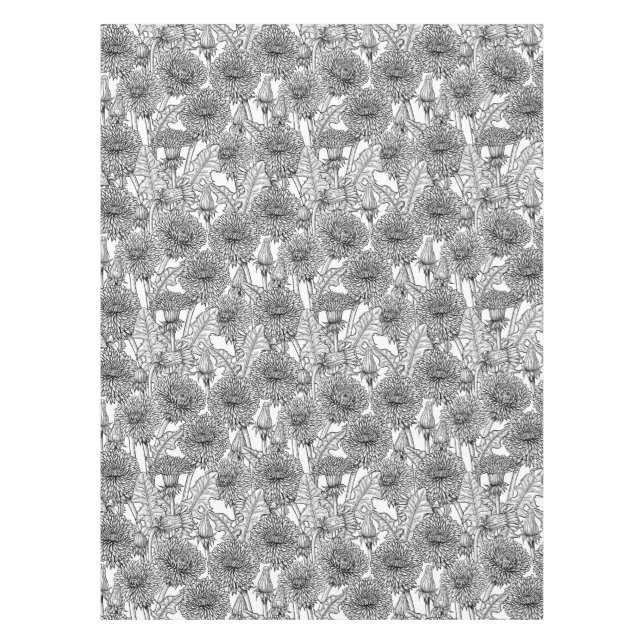 Dandelions, black and white tischdecke (Vorderseite)