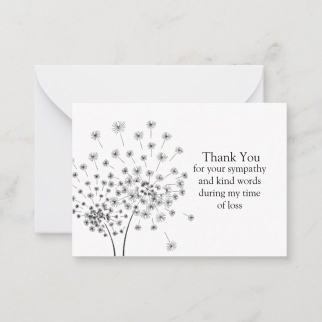 Dandelions Fleurs Graines Voler Merci Cartes (Devant)