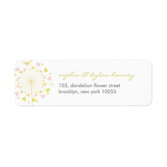 Dandelions Liebe Niedliche Sommer-Hochzeitsplattfo (Vorne)