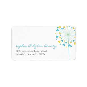 Dandelions Liebe Niedliche Sommer-Hochzeitsplattfo Adressaufkleber