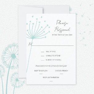 Dandelions Meal Choice Wedding Response Card RSVP Karte