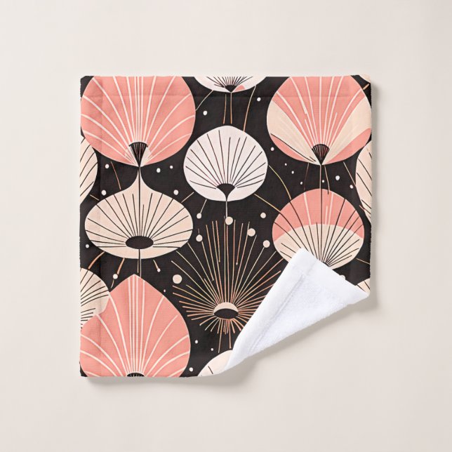 Dandelions -Mid-century- Retro Modern Design Badhandtuch Set (Waschlappen)