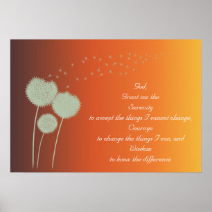 Dandelions Serenity Gebet individuell anpassbar Poster
