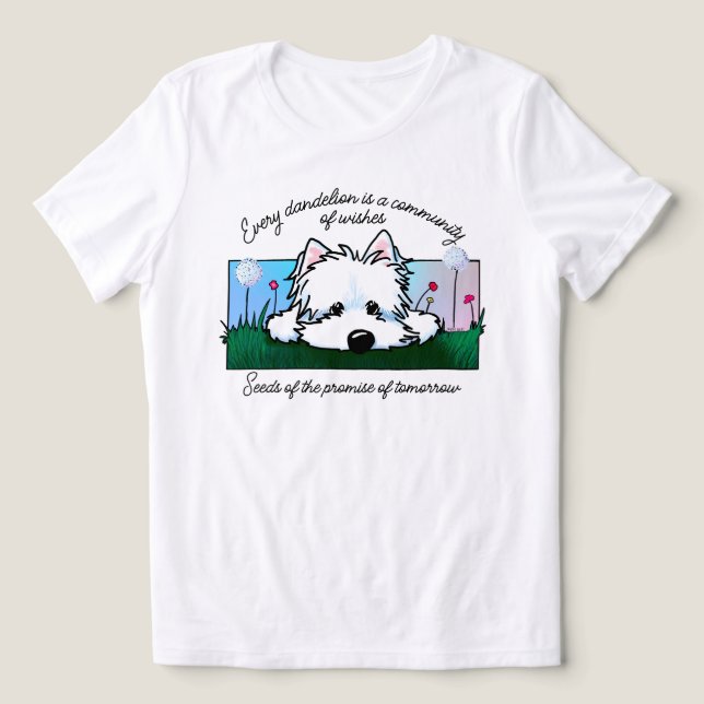 Dandelions Westie T - Shirt Tri-Blend Shirt (Design Vorderseite)