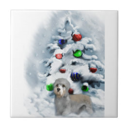 Dandie Dinmont Christmas Fliese