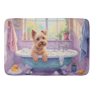 Dandie Dinmont Terrier Badezeit Gemütliche Badezim Badematte