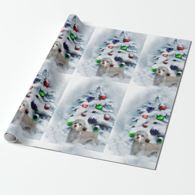 Dandie Dinmont Terrier Christmas Geschenkpapier (Ungerollt)