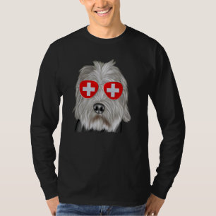 Dandie Dinmont Terrier Dog Schweiz Flagge Sungla T-Shirt