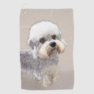 Dandie Dinmont Terrier Gemälde Originale Hunde Kun Golfhandtuch