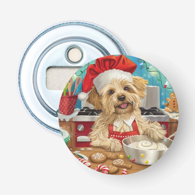 Dandie Dinmont Terrier Holiday Baking: Weihnachten Flaschenöffner (Vorderseite)