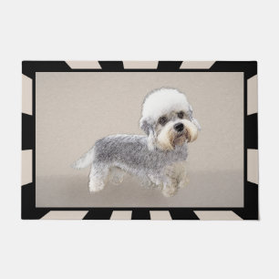 Dandie Dinmont Terrier Malerei Original Hund Kunst Fußmatte
