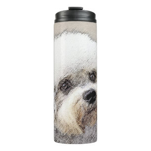 Dandie Dinmont Terrier Malerei Original Hund Kunst Thermosbecher