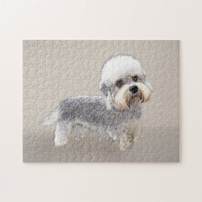 Dandie Dinmont Terrier Painting Original Dog Art (Horizontal)