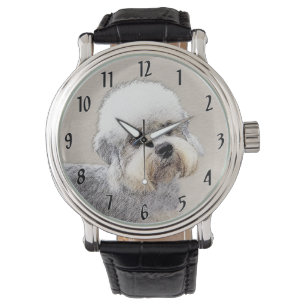 Dandie Dinmont Terrier Painting Original Dog Art Armbanduhr