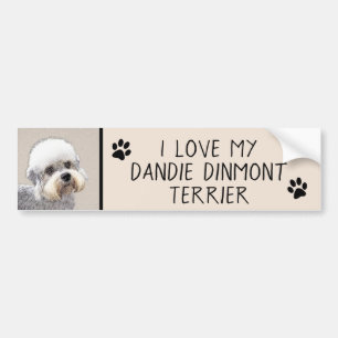 Dandie Dinmont Terrier Painting Original Dog Art Autoaufkleber