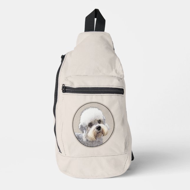 Dandie Dinmont Terrier Painting Original Dog Art Crossbody Bag (Vorderseite)