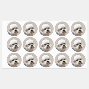 Dandie Dinmont Terrier Painting Original Dog Art Etiketten
