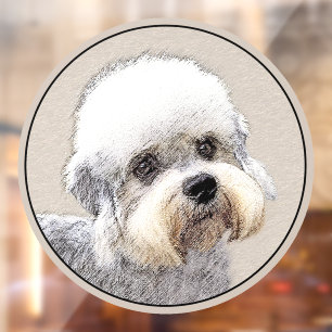 Dandie Dinmont Terrier Painting Original Dog Art Fensteraufkleber