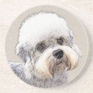 Dandie Dinmont Terrier Painting Original Dog Art Getränkeuntersetzer