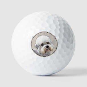 Dandie Dinmont Terrier Painting Original Dog Art Golfball