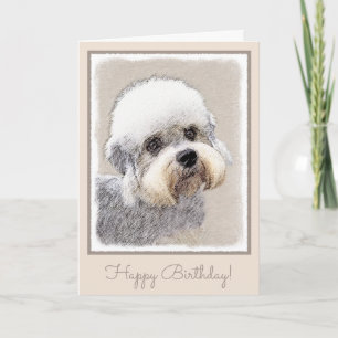 Dandie Dinmont Terrier Painting Original Dog Art Karte