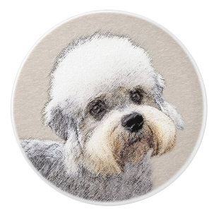 Dandie Dinmont Terrier Painting Original Dog Art Keramikknauf