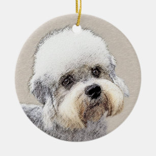 Dandie Dinmont Terrier Painting Original Dog Art Keramikornament