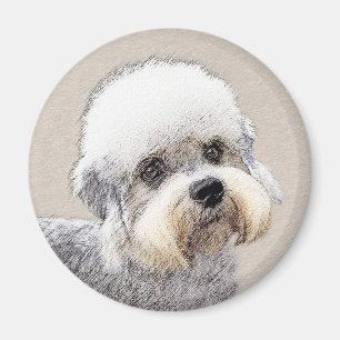 Dandie Dinmont Terrier Painting Original Dog Art Magnet