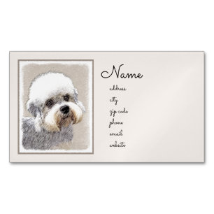 Dandie Dinmont Terrier Painting Original Dog Art Magnetische Visitenkarte