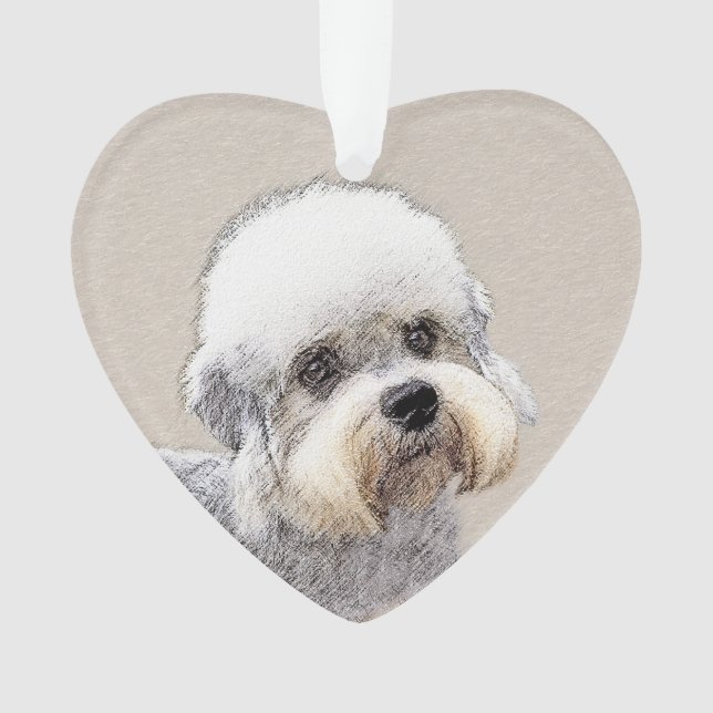 Dandie Dinmont Terrier Painting Original Dog Art Ornament (Vorderseite)