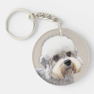 Dandie Dinmont Terrier Painting Original Dog Art Schlüsselanhänger