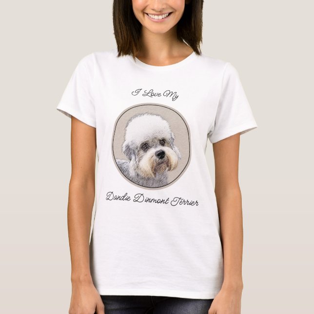 Dandie Dinmont Terrier Painting Original Dog Art T-Shirt (Vorderseite)