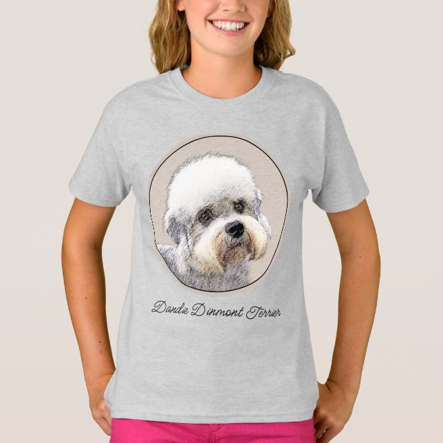 Dandie Dinmont Terrier Painting Original Dog Art T T-Shirt (Vorderseite)