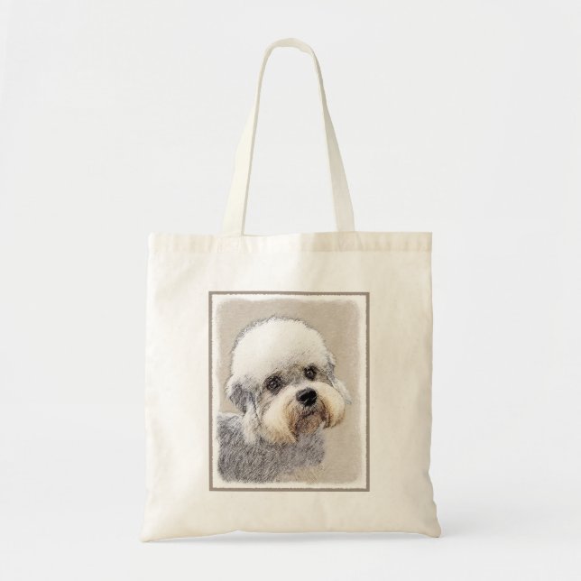 Dandie Dinmont Terrier Painting Original Dog Art Tragetasche (Vorne)
