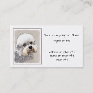 Dandie Dinmont Terrier Painting Original Dog Art Visitenkarte