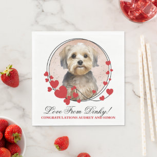 Dandie Dinmont Terrier Roter Herz Kranz Foto Serviette
