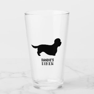 Dandie Dinmont Terrier Silhouette Custom Dog Breed Glas