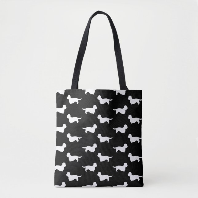 Dandie Dinmont Terrier-Silhouette-Muster Tasche (Vorderseite)