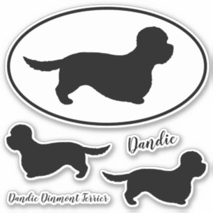 Dandie Dinmont Terrier Silhouetten Sticker Set