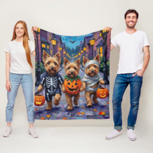 Dandie Dinmont Terrier Süßigkeitenbetteln Hallowee Fleecedecke