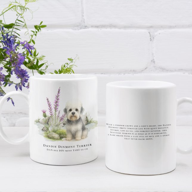 Dandie Dinmont | Watercolor Dog & Breed Quote Kaffeetasse (Von Creator hochgeladen)