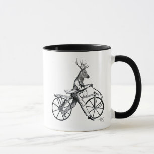 Dandy Deer on Vintag Bicycle Tasse
